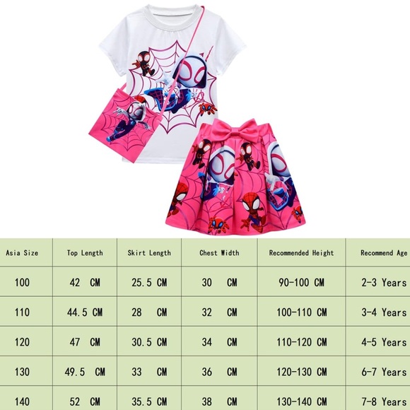 NEW 3pc Spidey Gwen Skirt Set with crossbody - Picture 4 of 4